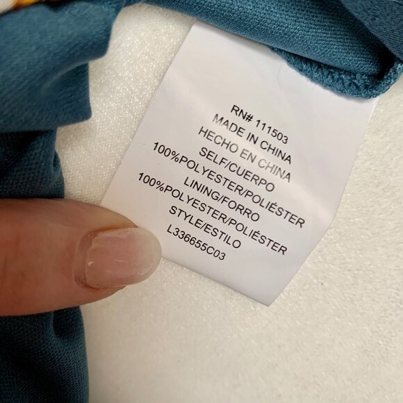 LILY WHITE Green Floral High-Neck Long Sleeve Shirt XL NWT - Picture 8 of 9